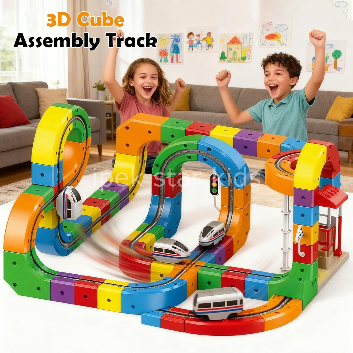 STEM mühendislik serisi manyetik roller coaster tren seti 121 parça