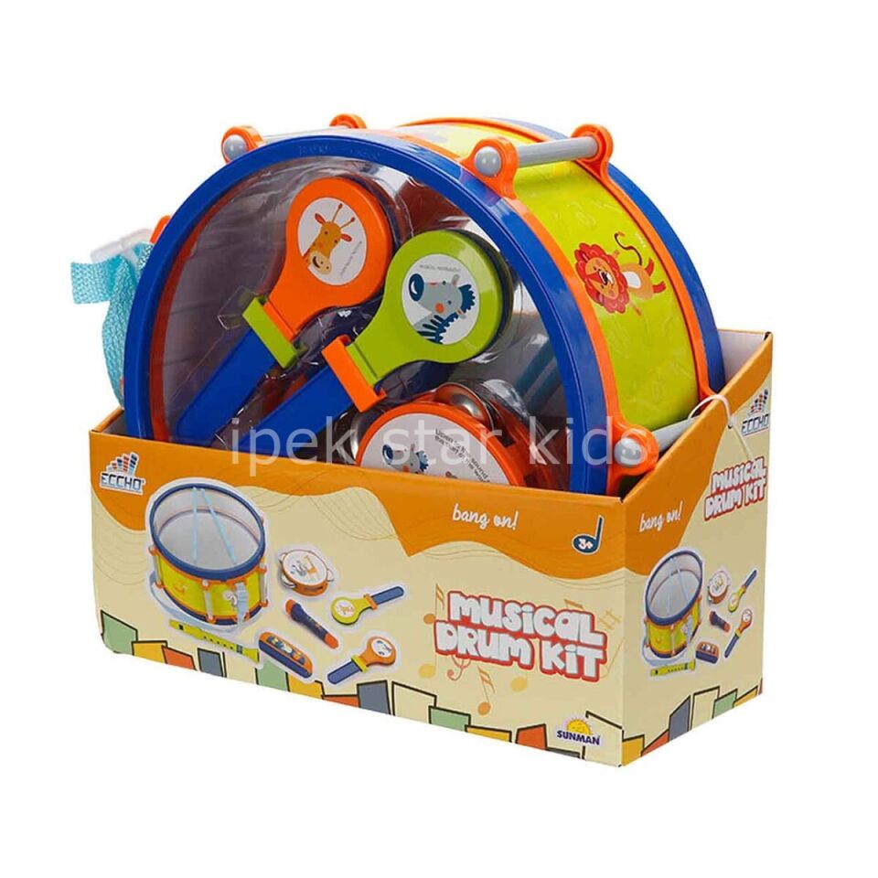 SUN-RST-ECH-MÜZİK SET DAVUL 2MARAKAS TEF FLÜT MİKROFON 2BAGET MIZIKA