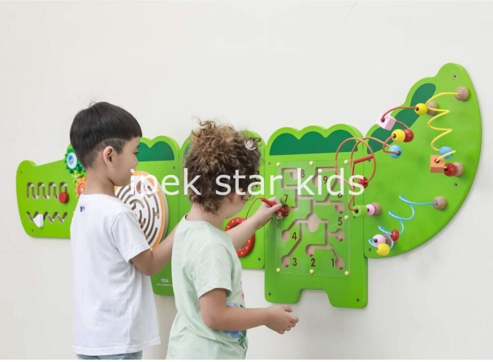Crocodile wall activity center for kindergarten and nursery classrooms