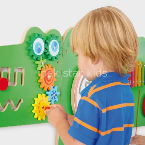 Timsah Figürlü Duvar Oyun Paneli 180x60 cm | Anaokulu ve Kreş Aktivite Seti