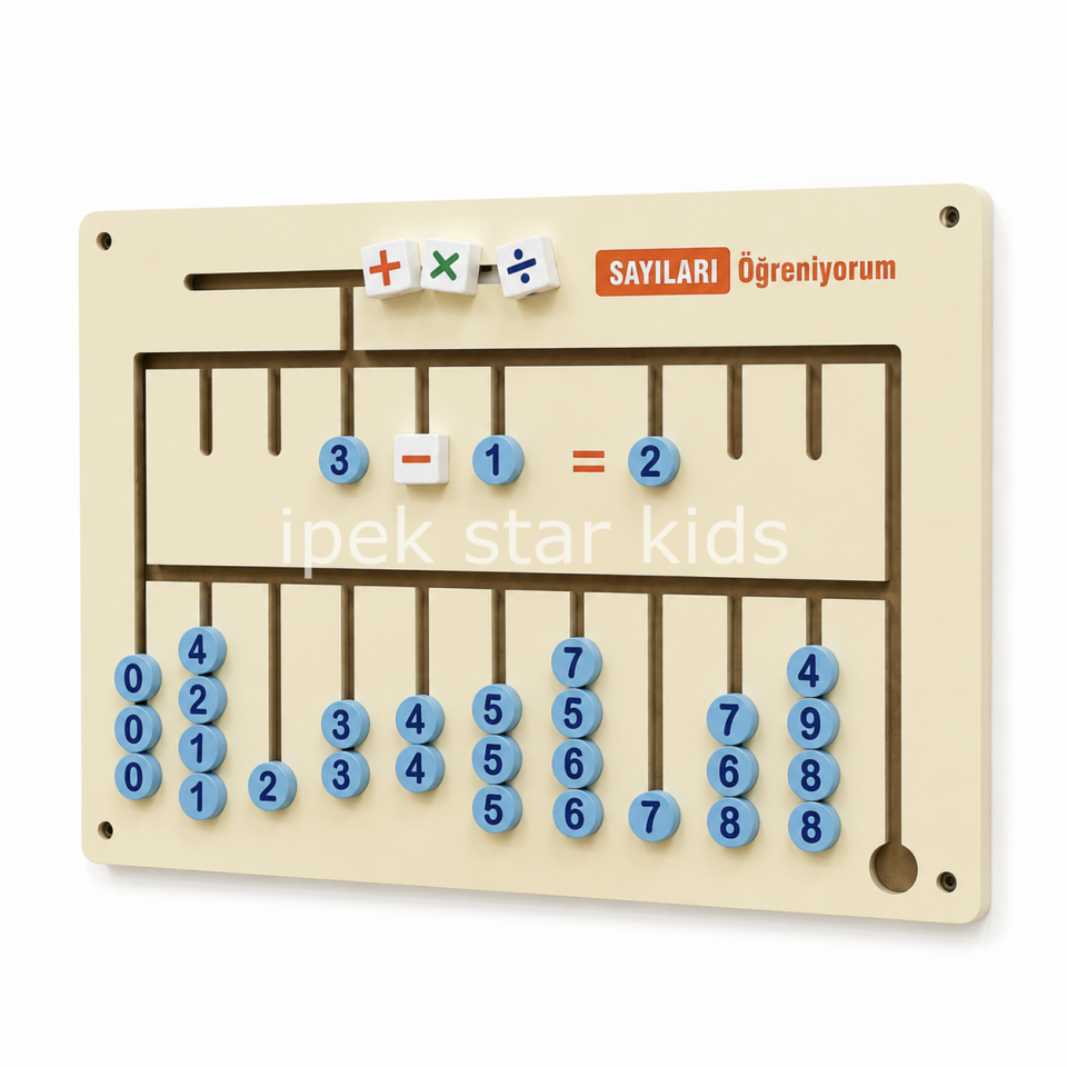 Çocuklar İçin Sayı ve Matematik Öğrenme Duvar Aktivite Paneli