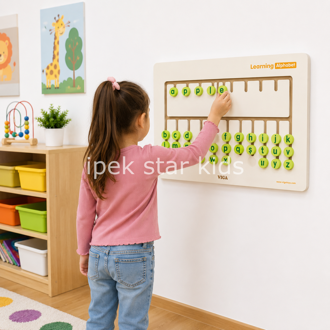 Türkçe Alfabe Öğrenme DuvEğitici Ahşap Harf Oyunu ve Alfabe Öğrenme Aktivite Paneliar Paneli 
