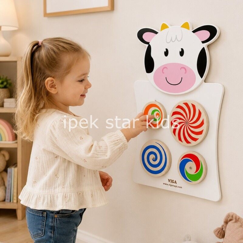 İnek Figürlü Desen Eşleme Duvar Oyunu 55x36 cm