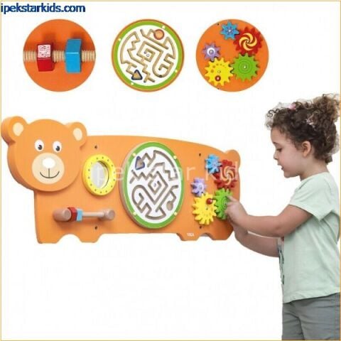 Çocuk Duvar Oyunu Ayıcık Duvar Aktivite Seti  90 cm