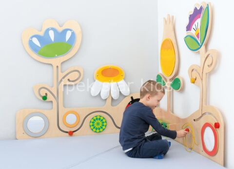 İpekstarkids Ahşap Çocuk Duvar Oyunu Seti 208x135 cm – Anaokulu ve Kreşler İçin Eğitici Panel