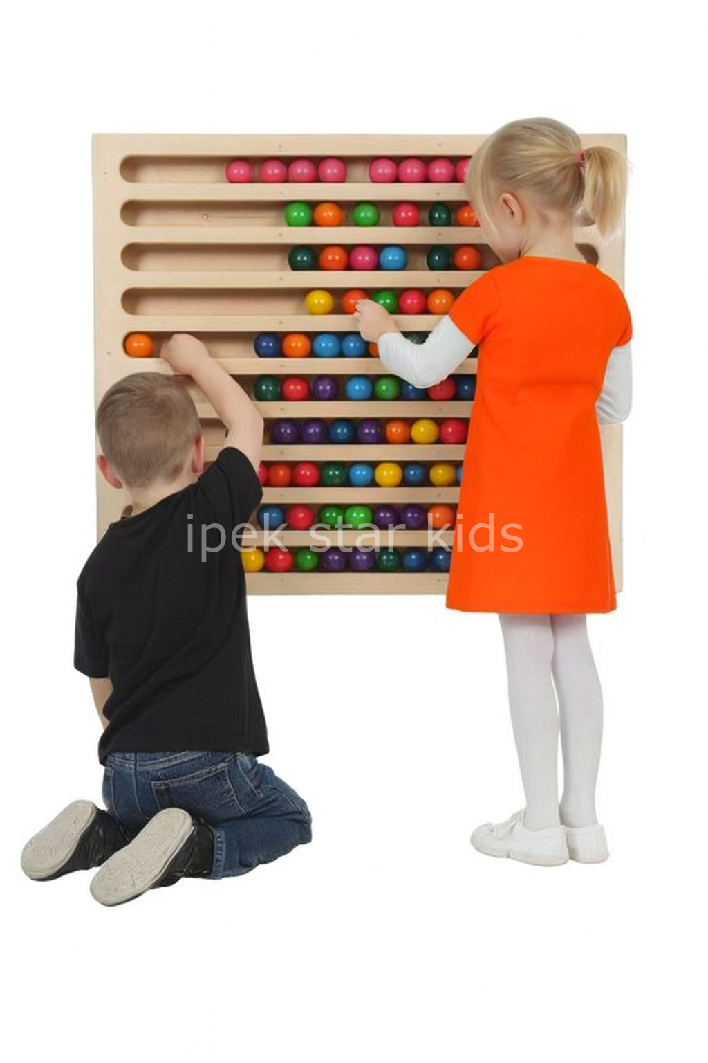 İpekstar 100x100 cm Ahşap Duvar Abaküsü – Özel Üretim, Anaokulu ve Kreşler İçin