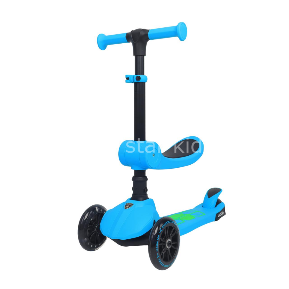 LAMBORGHİNİ LİSANSLI KATLANIR OTURAKLI IŞIKLI SCOOTER MAVİ