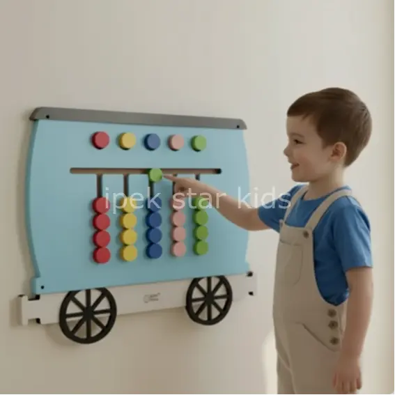 Renk Vagonu Duvar Oyunu 42x51 cm eğitici çocuk aktivite paneli