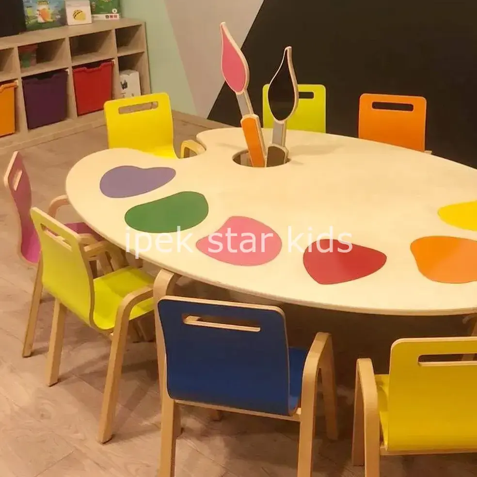 ahşap kontra palet masa ve sandalye seti 170x100 cm