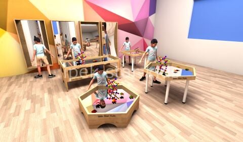 Sihirli Komik  Ayna Seti 4 lü Set Naturel KAHKAHA AYNALARI SETİ