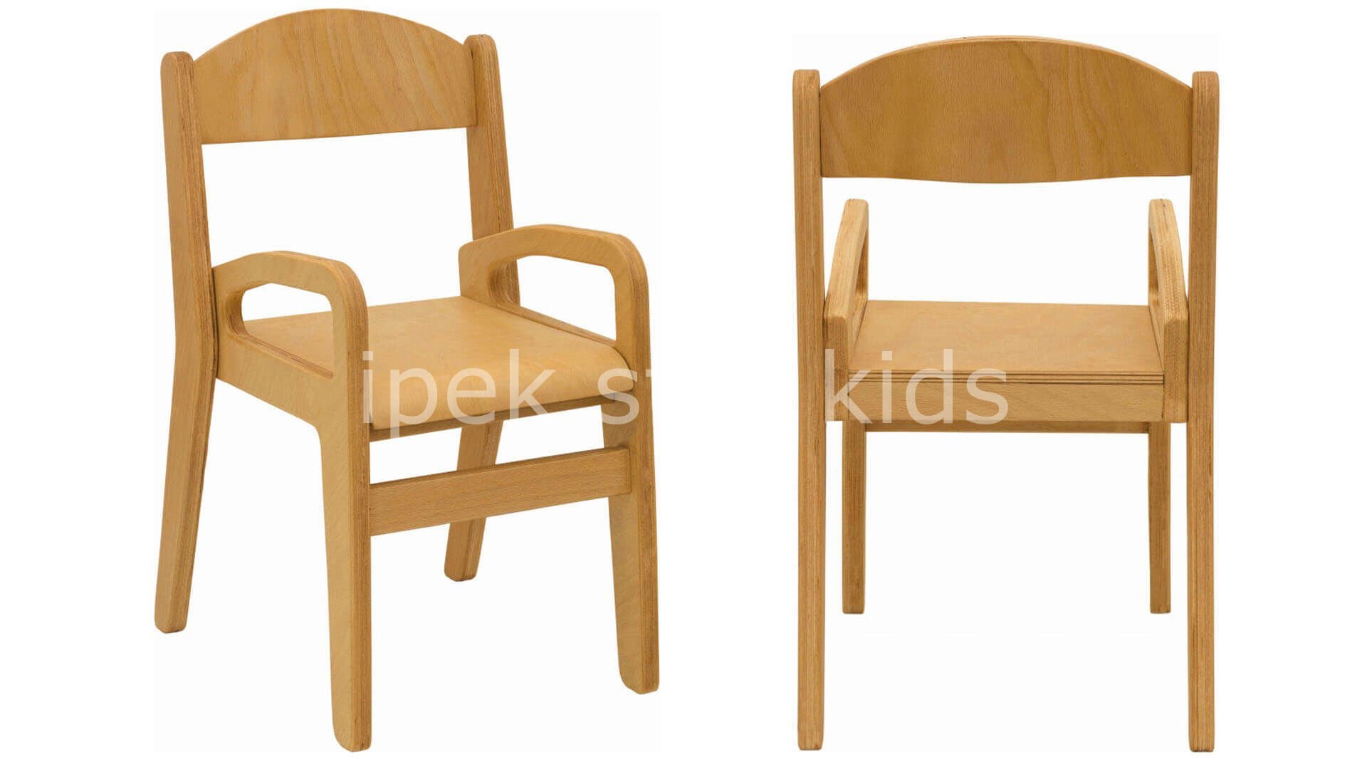 AHŞAP NATUREL KOLÇAKLI SANDALYE