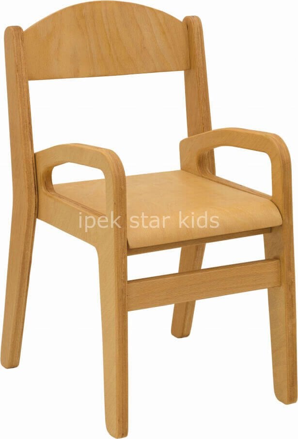AHŞAP NATUREL KOLÇAKLI SANDALYE