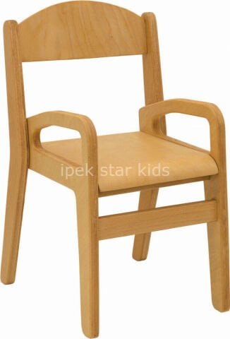 AHŞAP NATUREL KOLÇAKLI SANDALYE