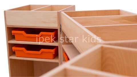 AHŞAP NATUREL MALZEME DOLABI