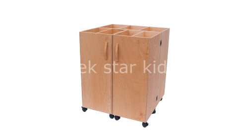 AHŞAP NATUREL MALZEME DOLABI