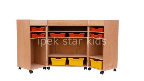 AHŞAP NATUREL MALZEME DOLABI