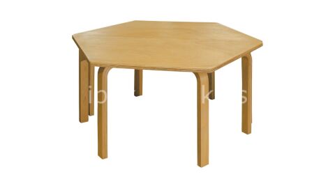 AHŞAP NATUREL TRAPEZ MASA 60*120 CM