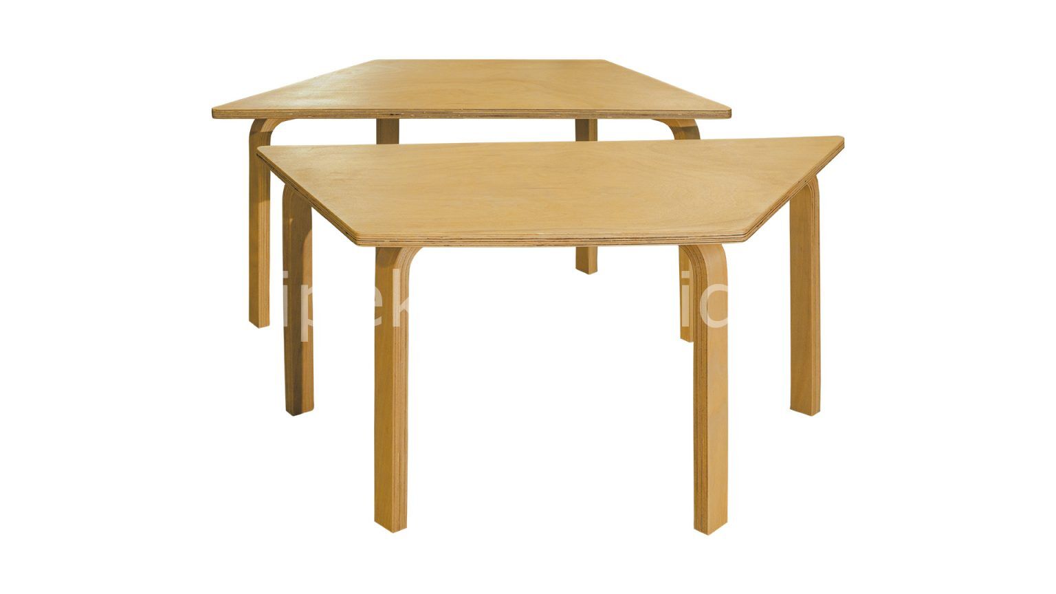 AHŞAP NATUREL TRAPEZ MASA 60*120 CM