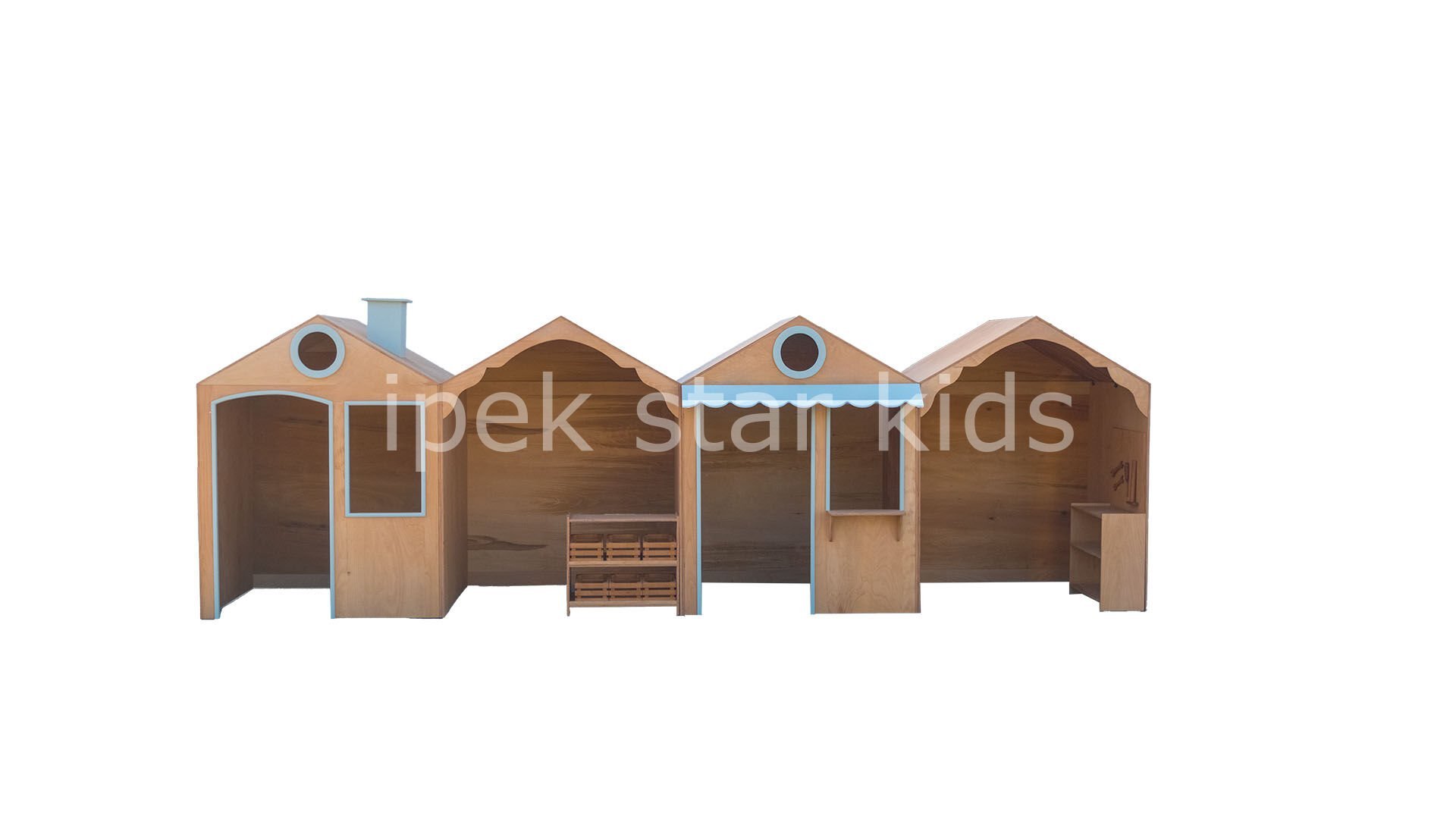 AHŞAP NATUREL MODÜLER OYUN AKTİVİTE SİSTEMİ 4 LÜ