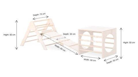 AHŞAP NATUREL PİKLER TIRMANMA VE AKTİVİTE PARKURU 3 PARÇA