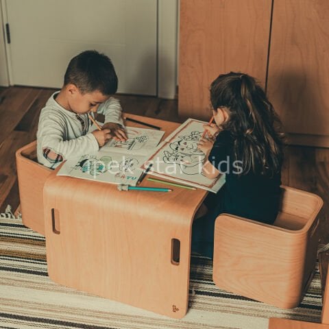 AHŞAP NATUREL FLEXİ MASA TAKIMI