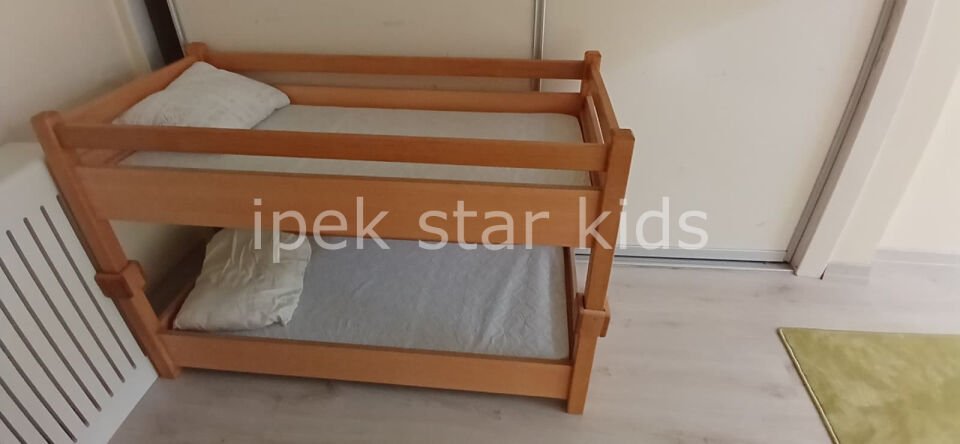 Anaokulu uyku odası için ahşap ranza modeli