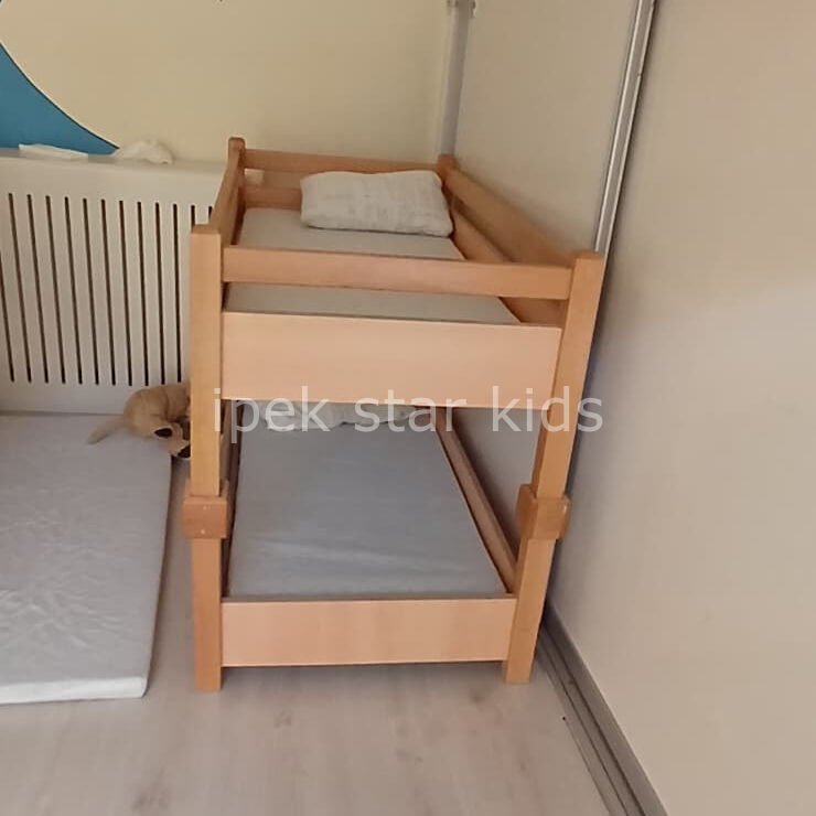 Kreş ranzası ahşap çocuk yatağı dayanıklı model