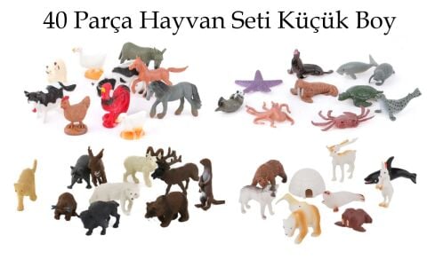 40 Parça Hayvan Seti Eğitici Oyun