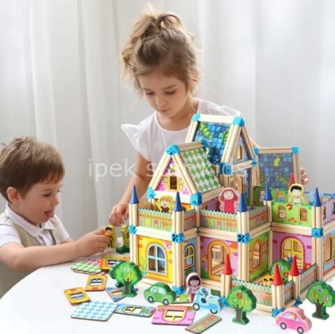 Ahşap Oyunlar Mimari Yapı Blokları 268 Parça