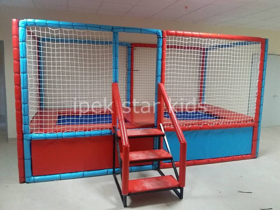 İKİLİ TRAMBOLİN MERDİVENLİ  400*200*H250 CM