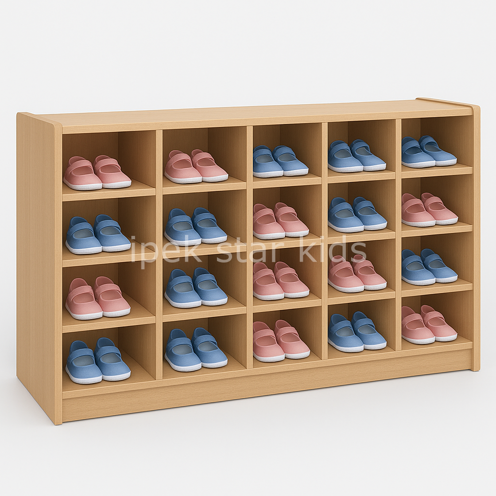 20 Gözlü Ayakkabılık Ünitesi Naturel