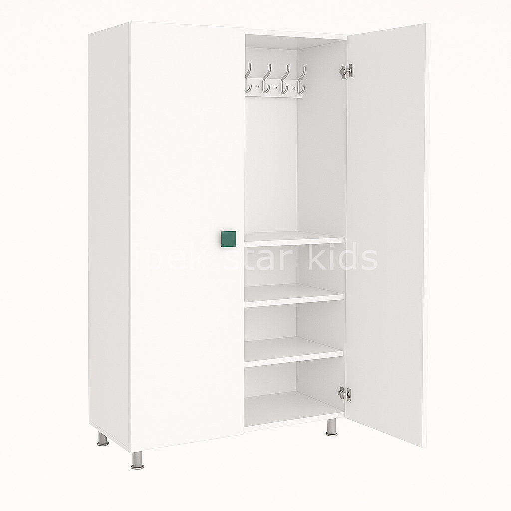 20 Kişilik Portmanto 2 Kapaklı Askılıklı Ayakkabılık BEYAZ