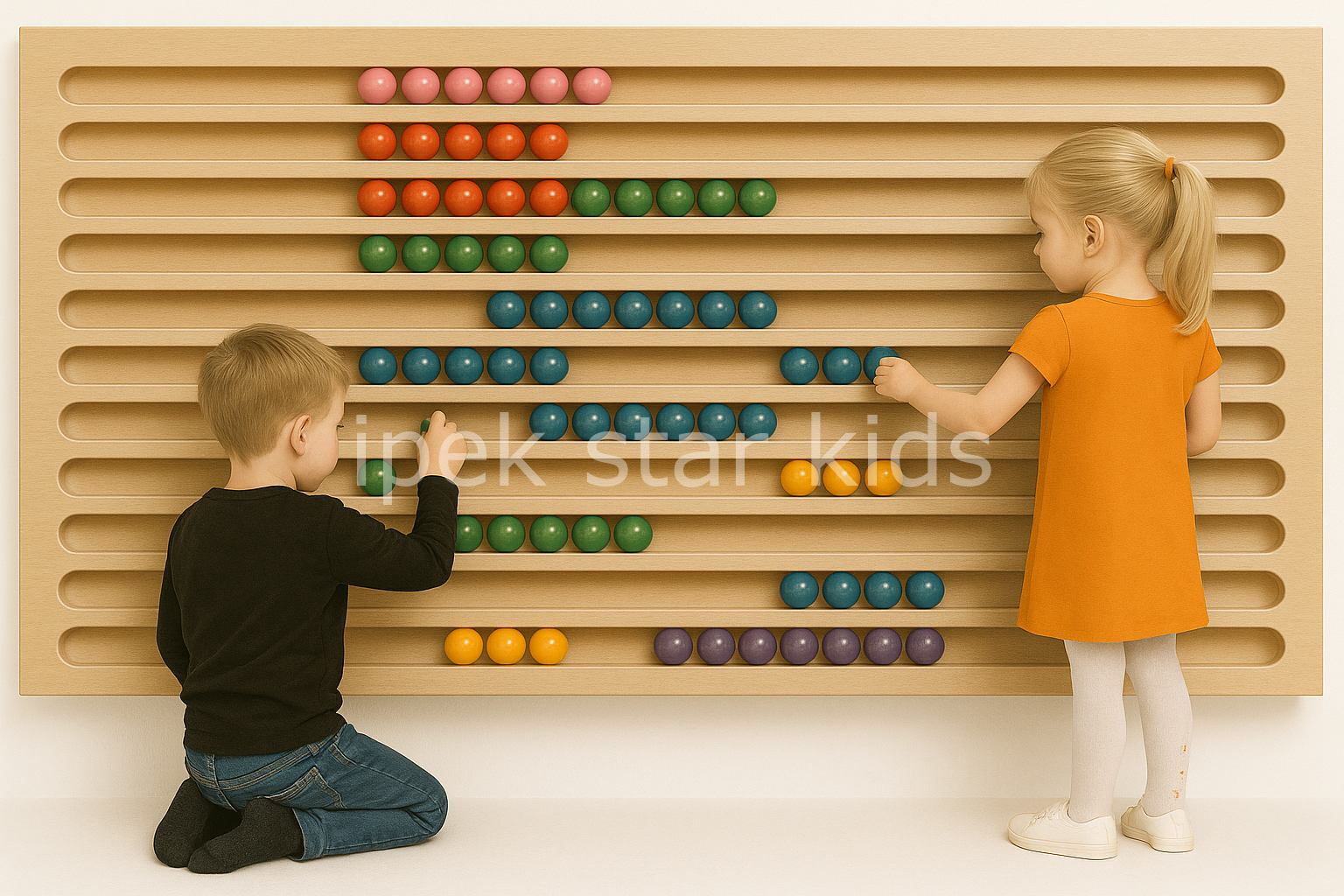 İpekstar 200x100 cm Ahşap Duvar Abaküsü  100 TOP 10 LU SİSTEM