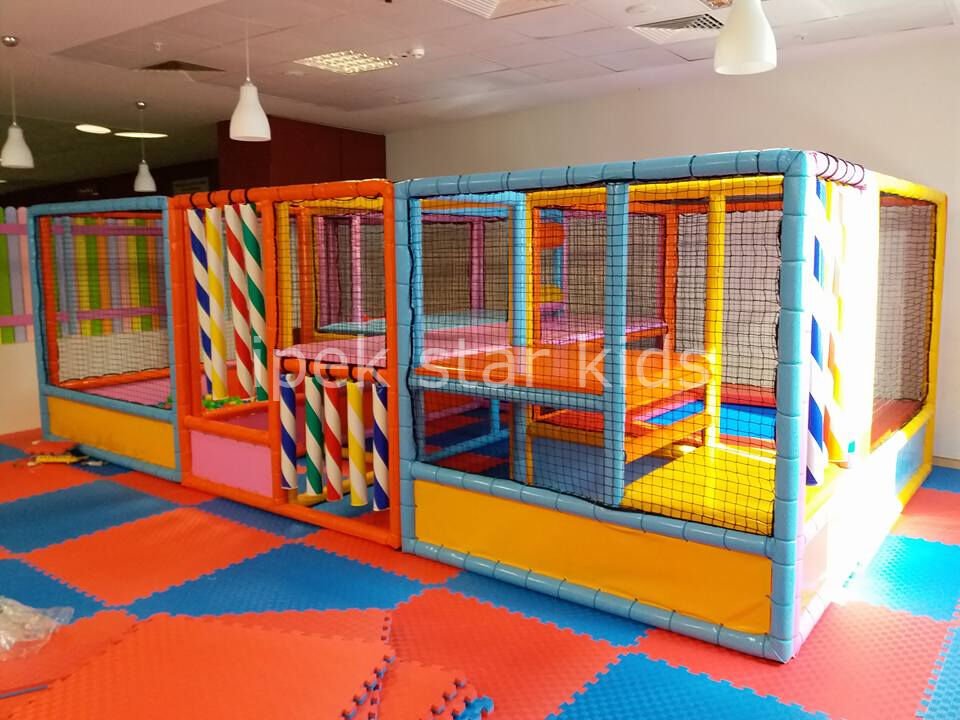 300x600xH200 soft play oyun grubu, fileli kaydıraklı top havuzlu çocuk oyun alanı