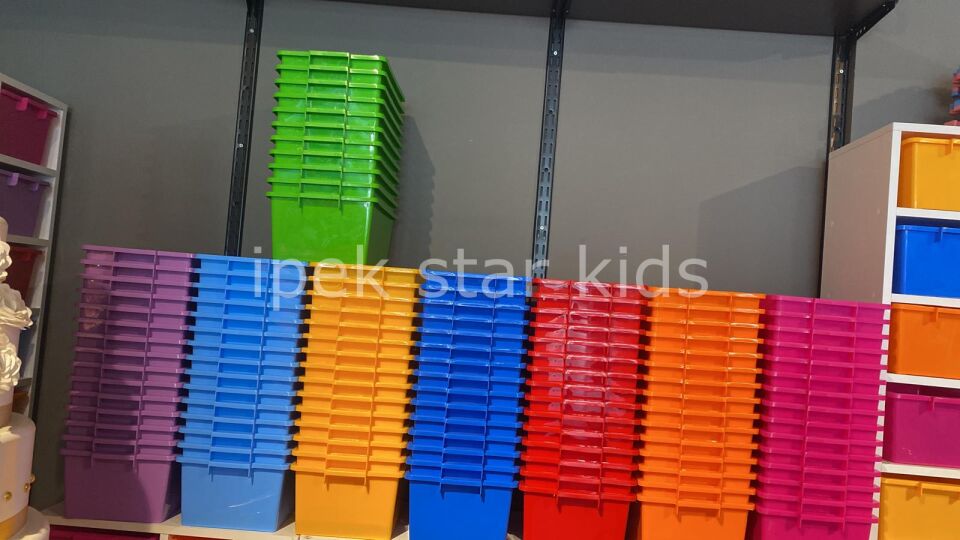 Kreş ve Anaokulu İçin Plastik Çekmeceli Renkli Saklama Kutusu