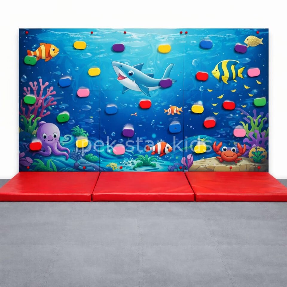 deniz temali cocuk soft play tirmanma duvari 210x200 cm