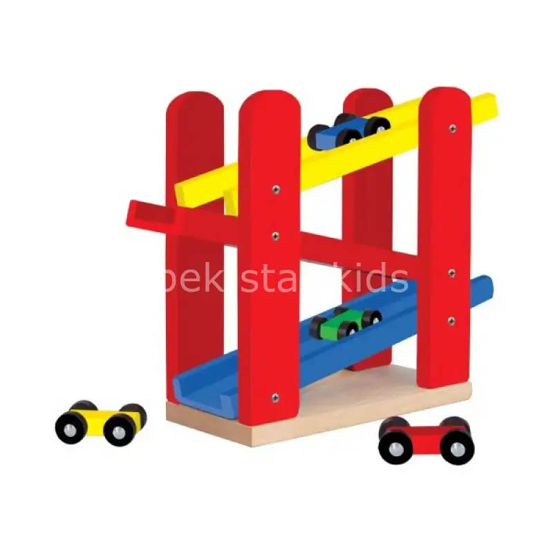 Ahşap Yarış Arabalı Oyun Rampası