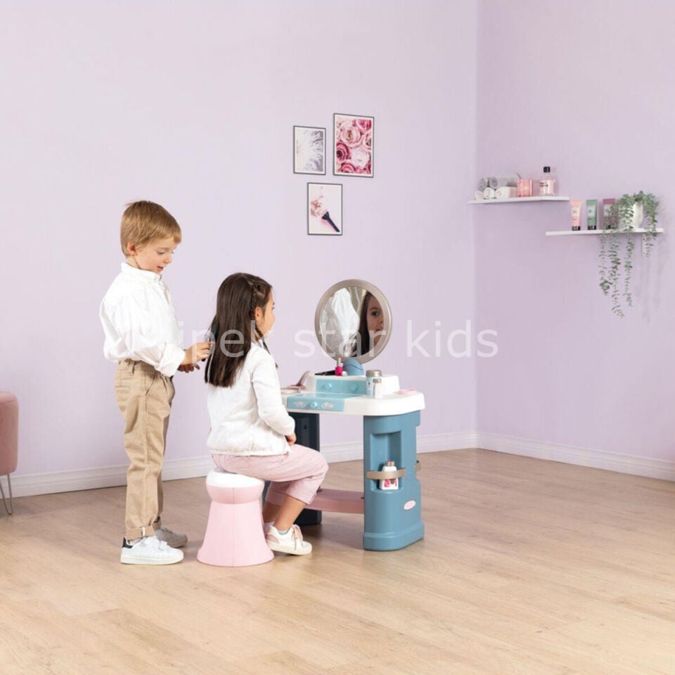 Smoby My Beauty aynalı çocuk makyaj masası tabureli 15 aksesuarlı