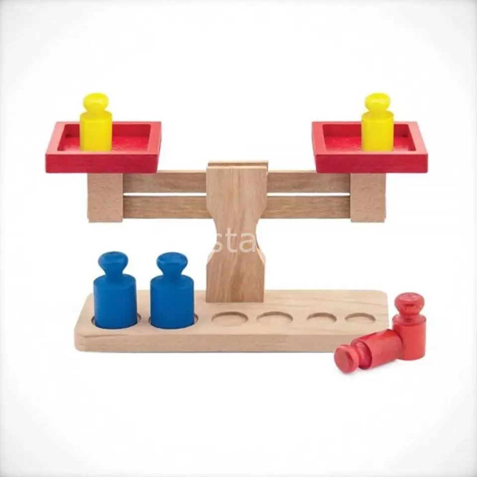 Ahşap Kefeli Terazi | Eğitici Ahşap Oyuncak ve Erken Montessori Matematik Aracı