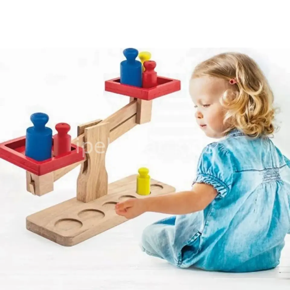 Ahşap Kefeli Terazi | Eğitici Ahşap Oyuncak ve Erken Montessori Matematik Aracı