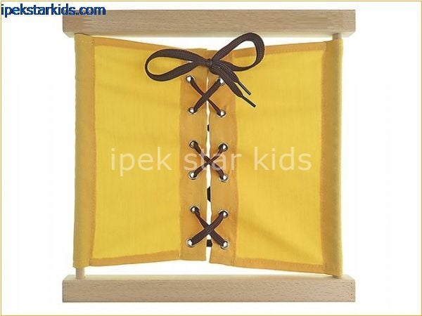 Montessori Bağcık Çerçevesi (Lacing  Frame) | İnce Motor ve Günlük Yaşam Becerileri