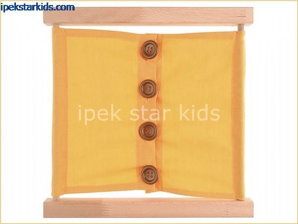 Montessori Büyük Düğme Çerçevesi (Buttoning Frame With Large Buttons) | İnce Motor ve Günlük Yaşam Becerileri