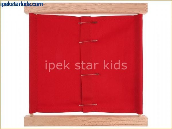 Montessori Çengelli İğne Çerçevesi (Safety Pin Frame ) | İnce Motor ve Günlük Yaşam Becerileri