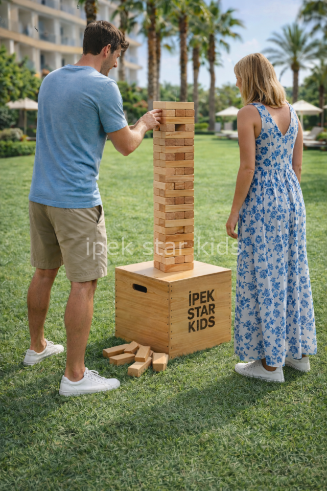 Ahşap Dev Jenga Oyunu | Aile Katılımlı Bahçe Oyun