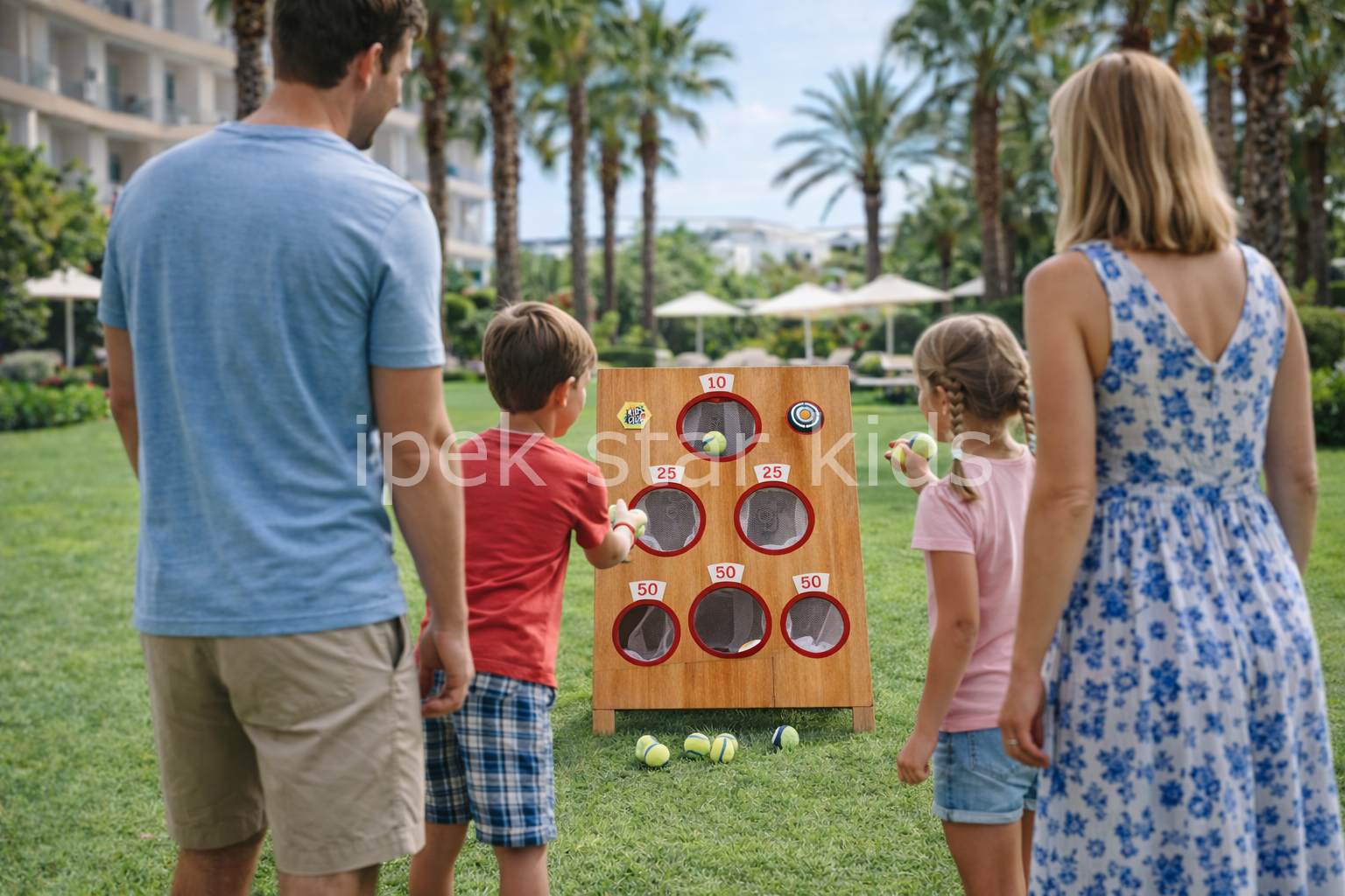 Ahşap Puanlı Top Atma Oyunu