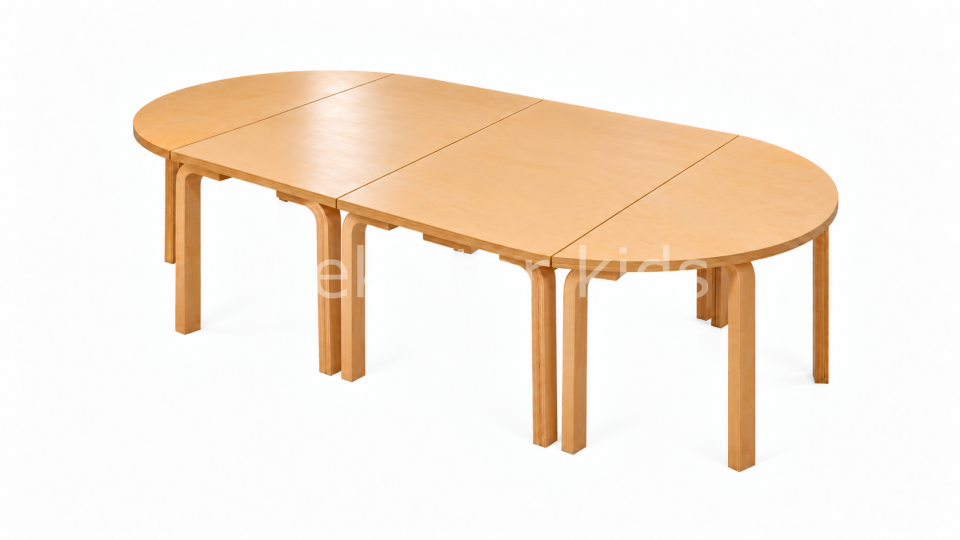 OVAL AHŞAP MASA GRUBU 4 PARÇA 220 cm