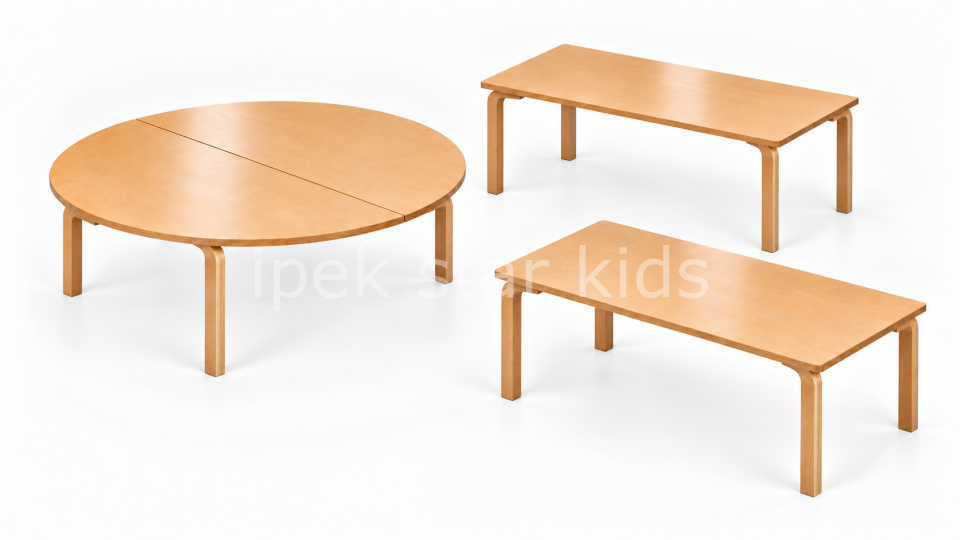OVAL AHŞAP MASA GRUBU 4 PARÇA 220 cm