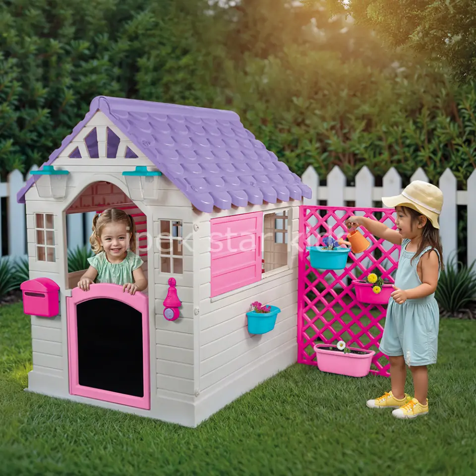 Plastik oyun evi 127x140x107,5 cm iç ve dış mekan çocuk oyun evi
