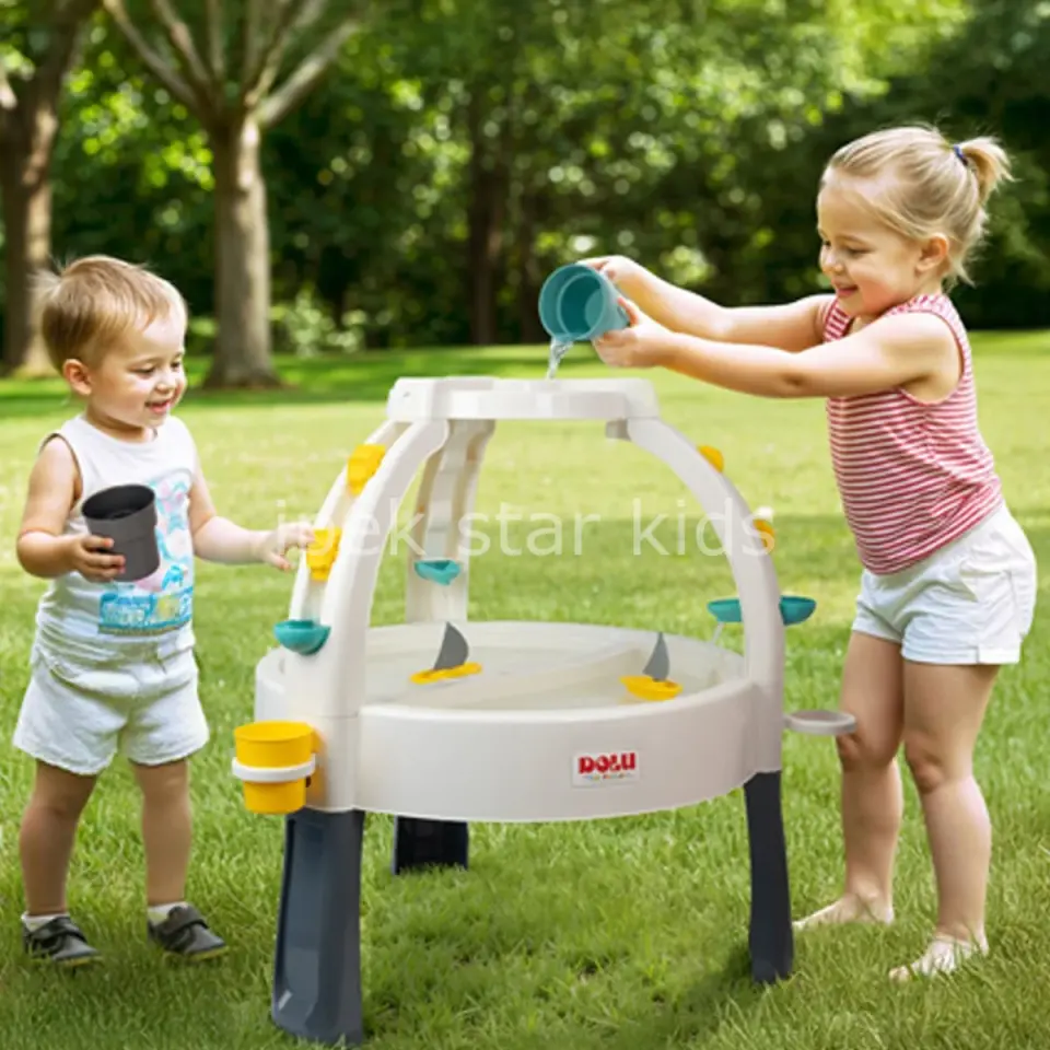Su ve kum oyun masası büyük boy 82x98x98 cm 24 ay+ çocuklar için su ve kum oyun bölmeli aktivite masası