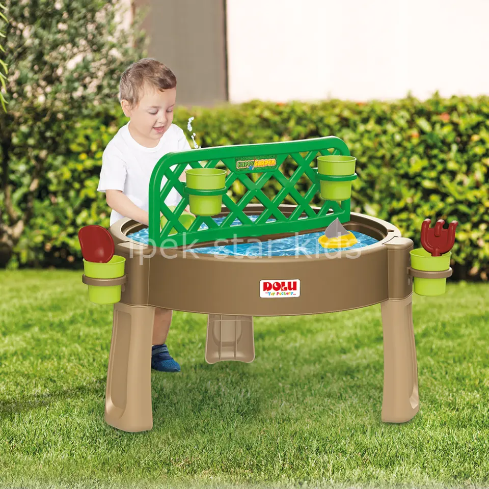 Su ve kum oyun masası 65x98x98 cm 24 ay+ çocuklar için su ve kum bölmeli çok amaçlı aktivite masası